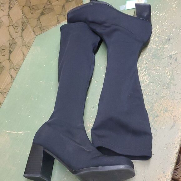 Y2K Merona Black Stretchy Sock Boot, Witch, Pirate Halloween - Picture 5 of 7